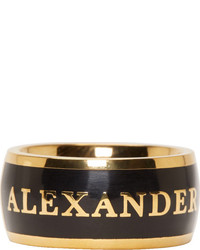 schwarzer und goldener Ring von Alexander McQueen