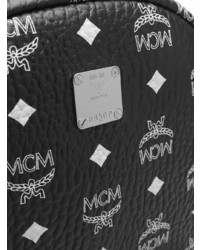 schwarzer und weißer bedruckter Leder Rucksack von MCM
