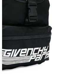 schwarzer und weißer bedruckter Leder Rucksack von Givenchy