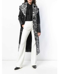 schwarzer und weißer bedruckter Mantel von Alexander McQueen