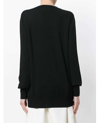 schwarzer und weißer bedruckter Oversize Pullover von Loewe