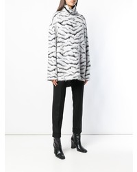 schwarzer und weißer bedruckter Oversize Pullover von Givenchy