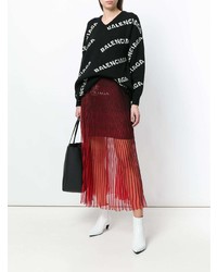 schwarzer und weißer bedruckter Oversize Pullover von Balenciaga