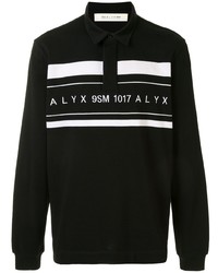 schwarzer und weißer bedruckter Polo Pullover von 1017 Alyx 9Sm