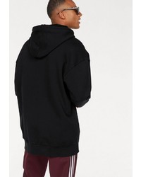 schwarzer und weißer bedruckter Pullover mit einem Kapuze von adidas Originals