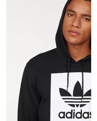 schwarzer und weißer bedruckter Pullover mit einem Kapuze von adidas Originals