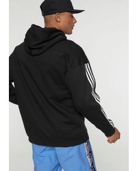 schwarzer und weißer bedruckter Pullover mit einem Kapuze von adidas Originals