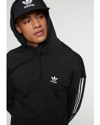 schwarzer und weißer bedruckter Pullover mit einem Kapuze von adidas Originals