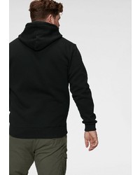 schwarzer und weißer bedruckter Pullover mit einem Kapuze von Alpha Industries