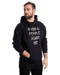 schwarzer und weißer bedruckter Pullover mit einem Kapuze von American Horror Story