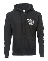 schwarzer und weißer bedruckter Pullover mit einem Kapuze von American Horror Story