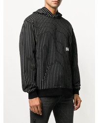 schwarzer und weißer bedruckter Pullover mit einem Kapuze von RtA