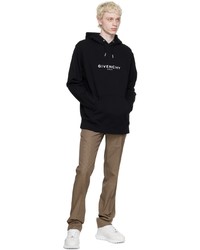 schwarzer und weißer bedruckter Pullover mit einem Kapuze von Givenchy
