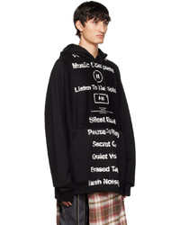 schwarzer und weißer bedruckter Pullover mit einem Kapuze von TAKAHIROMIYASHITA TheSoloist.