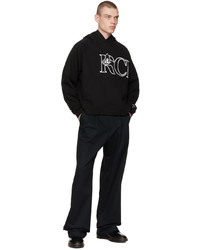 schwarzer und weißer bedruckter Pullover mit einem Kapuze von Reese Cooper® 