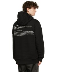 schwarzer und weißer bedruckter Pullover mit einem Kapuze von Xander Zhou