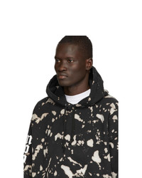 schwarzer und weißer bedruckter Pullover mit einem Kapuze von Noon Goons