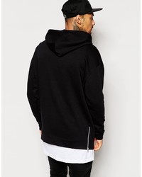 schwarzer und weißer bedruckter Pullover mit einem Kapuze von Asos