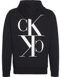 schwarzer und weißer bedruckter Pullover mit einem Kapuze von Calvin Klein Jeans