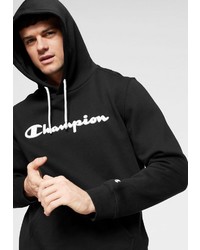 schwarzer und weißer bedruckter Pullover mit einem Kapuze von Champion