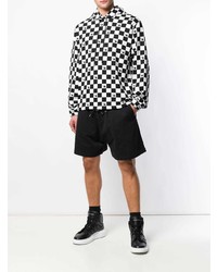 schwarzer und weißer bedruckter Pullover mit einem Kapuze von McQ Alexander McQueen