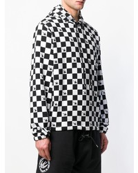 schwarzer und weißer bedruckter Pullover mit einem Kapuze von McQ Alexander McQueen