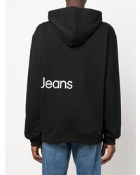 schwarzer und weißer bedruckter Pullover mit einem Kapuze von Calvin Klein Jeans