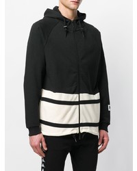 schwarzer und weißer bedruckter Pullover mit einem Kapuze von Kappa Kontroll