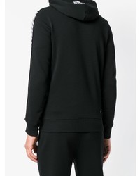 schwarzer und weißer bedruckter Pullover mit einem Kapuze von Hydrogen