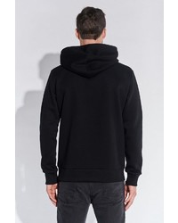 schwarzer und weißer bedruckter Pullover mit einem Kapuze von COURSE