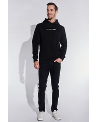 schwarzer und weißer bedruckter Pullover mit einem Kapuze von COURSE