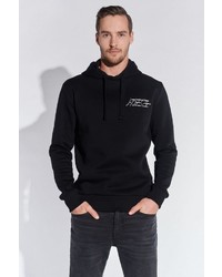 schwarzer und weißer bedruckter Pullover mit einem Kapuze von COURSE