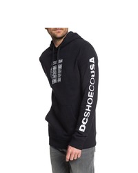 schwarzer und weißer bedruckter Pullover mit einem Kapuze von DC Shoes