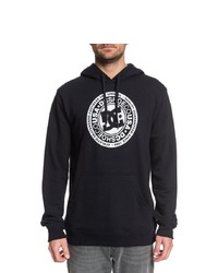 schwarzer und weißer bedruckter Pullover mit einem Kapuze von DC Shoes