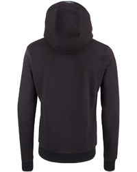 schwarzer und weißer bedruckter Pullover mit einem Kapuze von Dreimaster