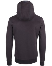 schwarzer und weißer bedruckter Pullover mit einem Kapuze von Dreimaster