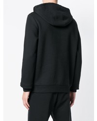 schwarzer und weißer bedruckter Pullover mit einem Kapuze von Fendi