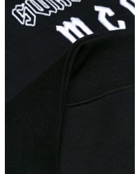 schwarzer und weißer bedruckter Pullover mit einem Kapuze von McQ Alexander McQueen