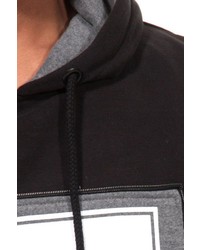 schwarzer und weißer bedruckter Pullover mit einem Kapuze von EX-PENT