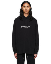 schwarzer und weißer bedruckter Pullover mit einem Kapuze von Givenchy