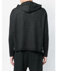 schwarzer und weißer bedruckter Pullover mit einem Kapuze von MSGM