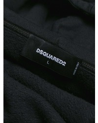 schwarzer und weißer bedruckter Pullover mit einem Kapuze von DSQUARED2