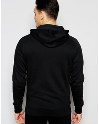 schwarzer und weißer bedruckter Pullover mit einem Kapuze von Jack and Jones