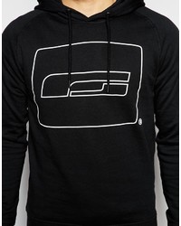 schwarzer und weißer bedruckter Pullover mit einem Kapuze von Jack and Jones