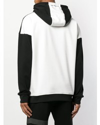 schwarzer und weißer bedruckter Pullover mit einem Kapuze von Karl Lagerfeld