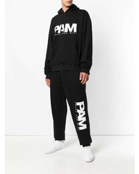 schwarzer und weißer bedruckter Pullover mit einem Kapuze von Pam Perks And Mini