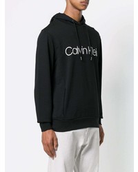 schwarzer und weißer bedruckter Pullover mit einem Kapuze von CK Calvin Klein