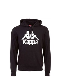 schwarzer und weißer bedruckter Pullover mit einem Kapuze von Kappa
