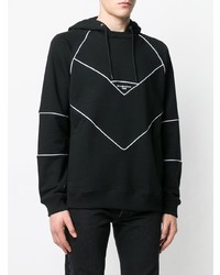 schwarzer und weißer bedruckter Pullover mit einem Kapuze von Givenchy