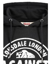 schwarzer und weißer bedruckter Pullover mit einem Kapuze von Lonsdale